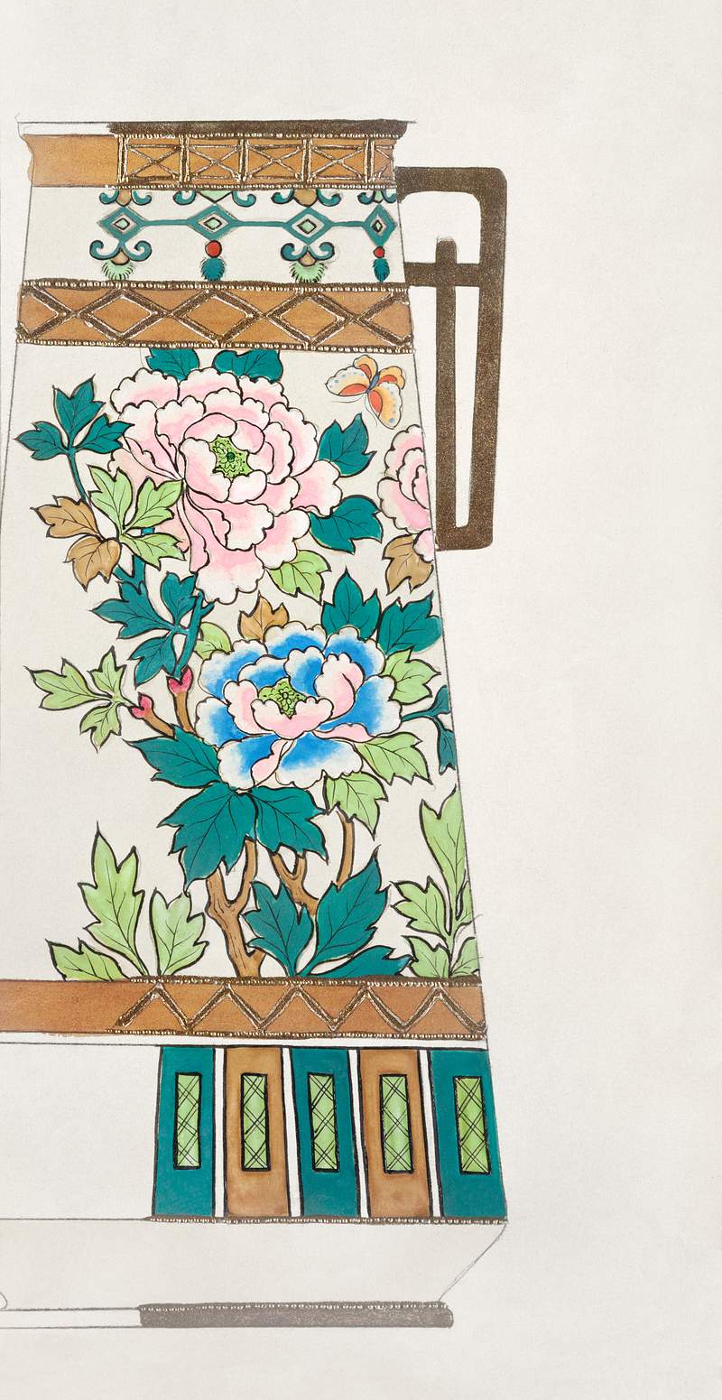 Design for a Jug (1880-1910) painting in high resolution by Noritake Factory. Original from The Smithsonian Institution.…
