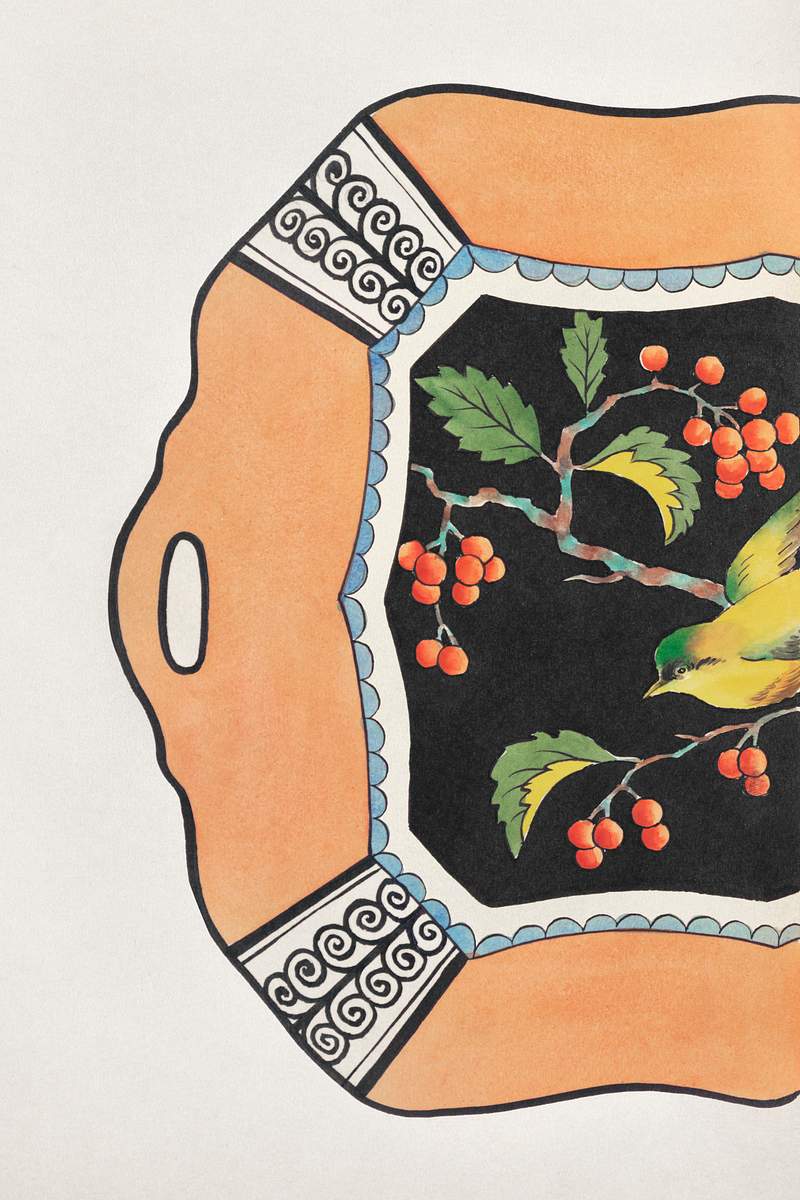 Design for a Platter (1880-1910) painting in high resolution by Noritake Factory. Original from The Smithsonian Institution.…