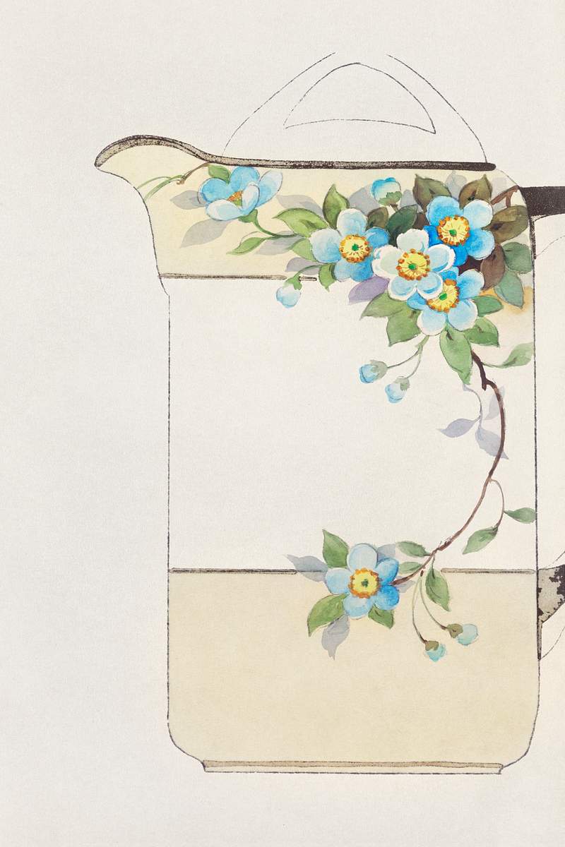 Design for a Pitcher (1880-1910) painting in high resolution by Noritake Factory. Original from The Smithsonian Institution.…