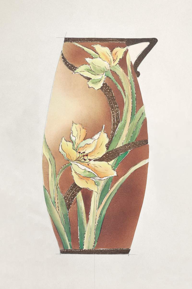 Design for a Jug (1880-1910) painting in high resolution by Noritake Factory. Original from The Smithsonian Institution.…