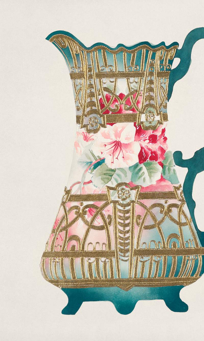 Design for a Ewer (1880-1910) painting in high resolution by Noritake Factory. Original from The Smithsonian Institution.…