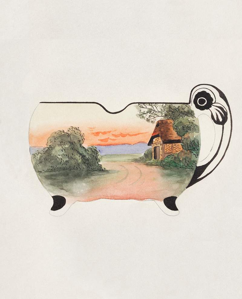 Design for a Sugar Bowl (1880-1910) painting in high resolution by Noritake Factory. Original from The Smithsonian…