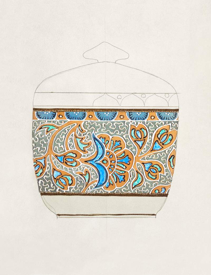 Design for a Sugar Bowl (1880-1910) painting in high resolution by Noritake Factory. Original from The Smithsonian…