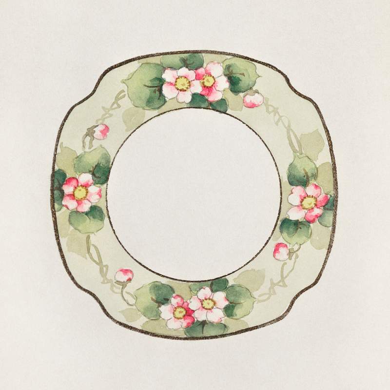 Design for a Plate (1880-1910) painting in high resolution by Noritake Factory. Original from The Smithsonian Institution.…