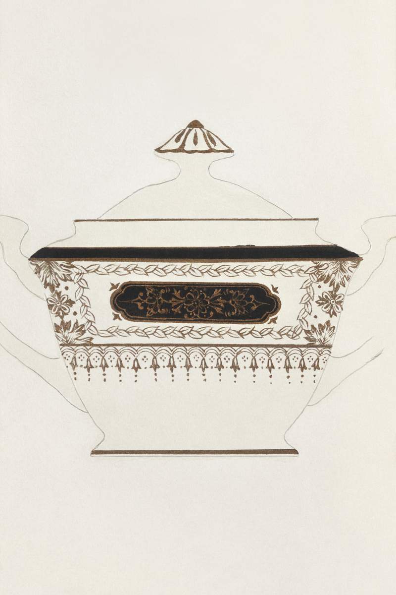 Design for a Sugar Bowl (1880-1910) painting in high resolution by Noritake Factory. Original from The Smithsonian…