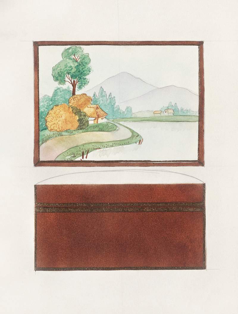Design for a Box (1880-1910) painting in high resolution by Noritake Factory. Original from The Smithsonian Institution.…