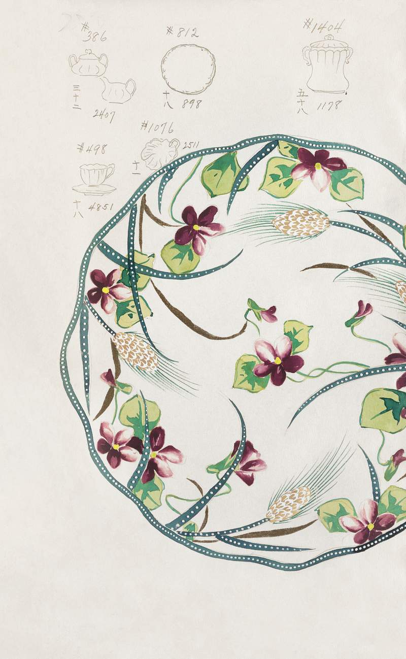 Design for a Plate (1880-1910) painting in high resolution by Noritake Factory. Original from The Smithsonian Institution.…