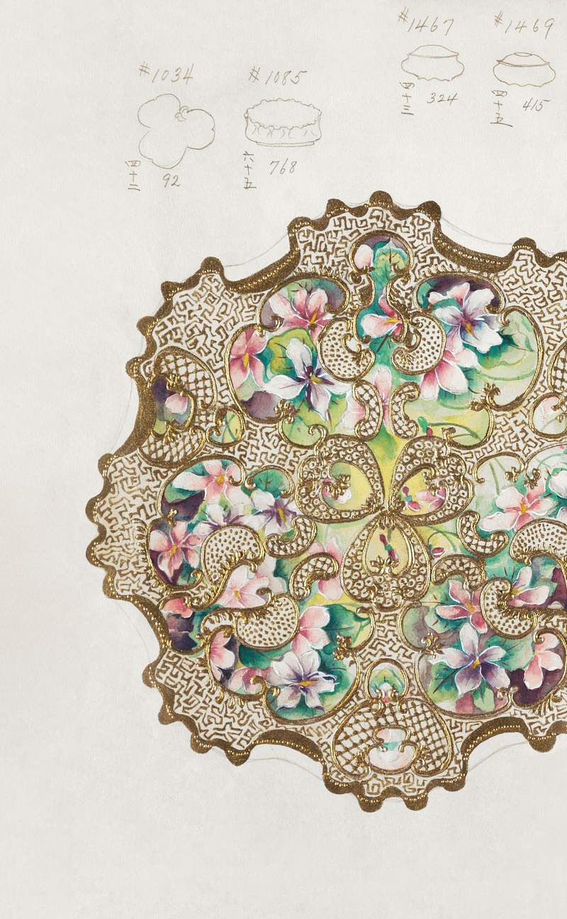 Design for a Plate or Bowl (1880-1910) painting in high resolution by Noritake Factory. Original from The Smithsonian…