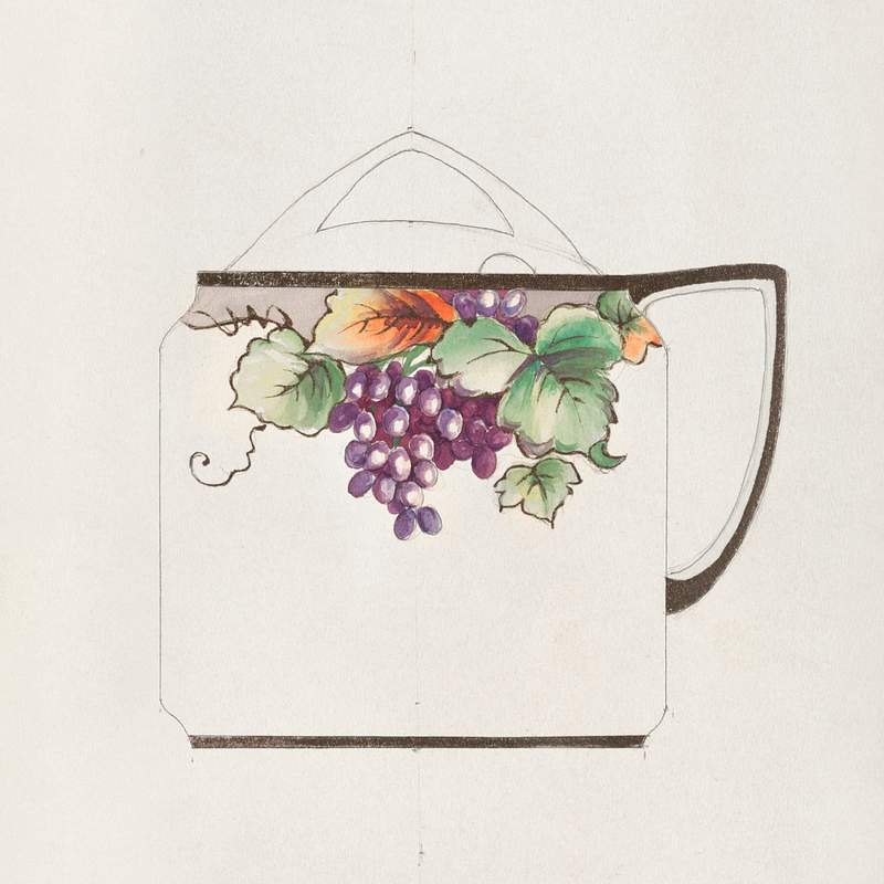 Design for a Teacup (1880-1910) painting in high resolution by Noritake Factory. Original from The Smithsonian Institution.…