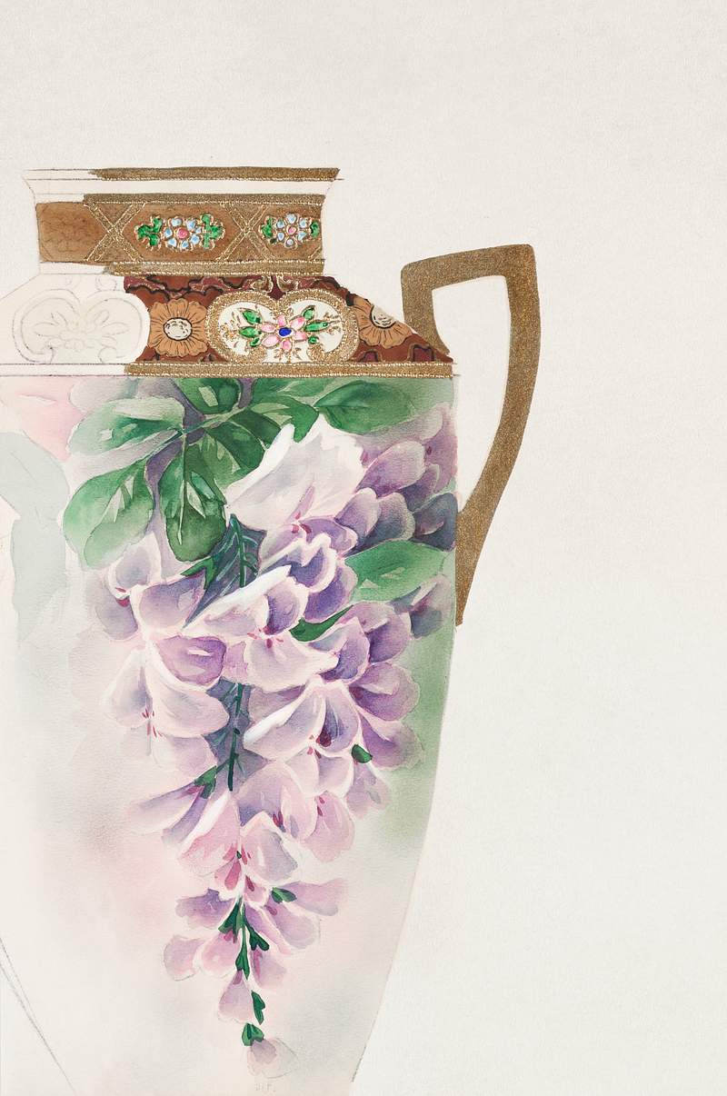 Design for a Ewer (1880-1910) painting in… | Free public domain illustration Design for a Ewer (1880-1910) painting in high resolution by Noritake Factory. Original from The Smithsonian Institution.…