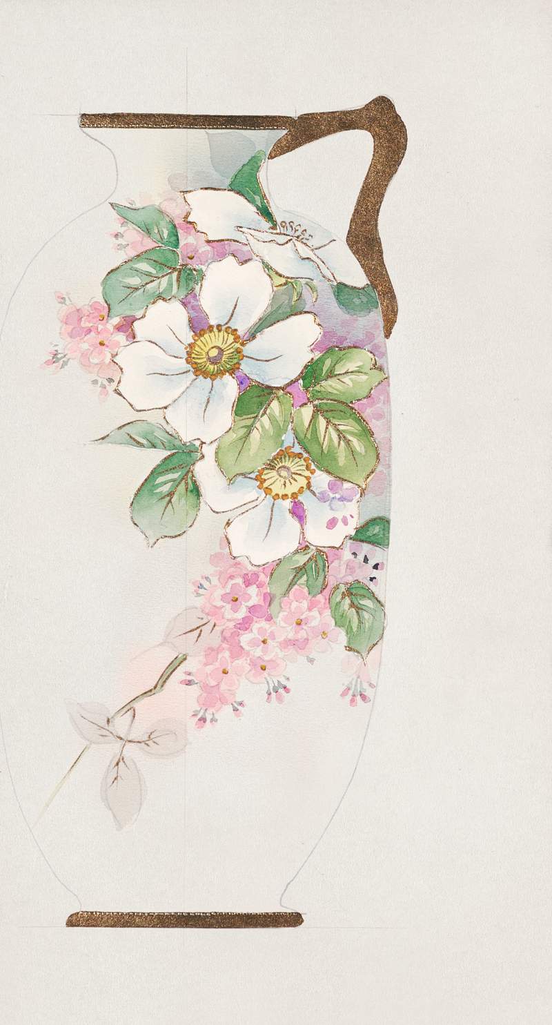 Design for a Ewer (1880-1910) painting in high resolution by Noritake Factory. Original from The Smithsonian Institution.…