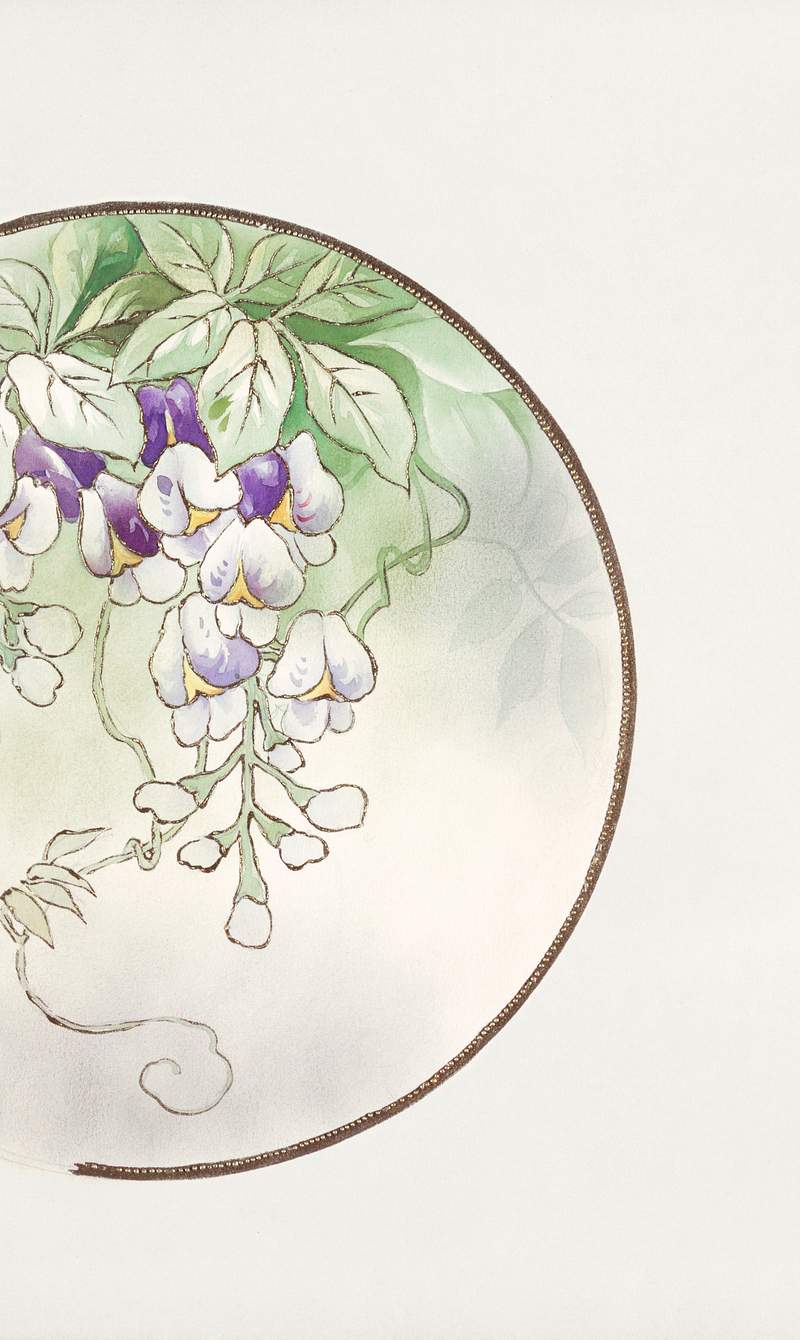 Decoration for a Plate (1880-1910) painting in high resolution by Noritake Factory. Original from The Smithsonian…