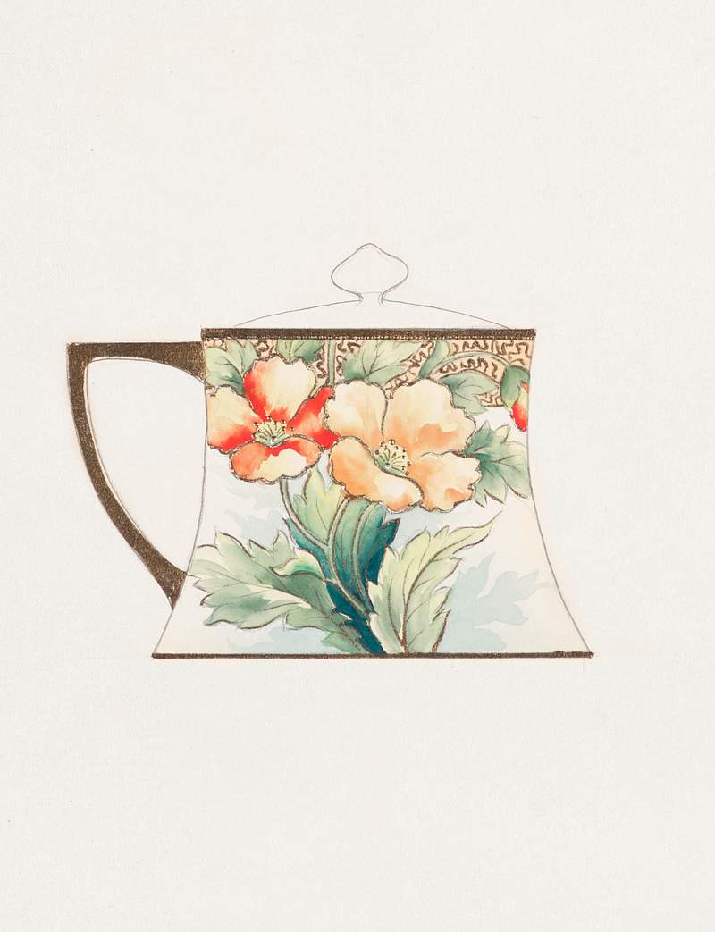 Design for a Sugar Bowl (1880-1910) painting in high resolution by Noritake Factory. Original from The Smithsonian…