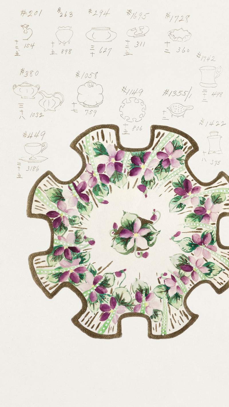 Design for a Plate (1880-1910) painting in high resolution by Noritake Factory. Original from The Smithsonian Institution.…