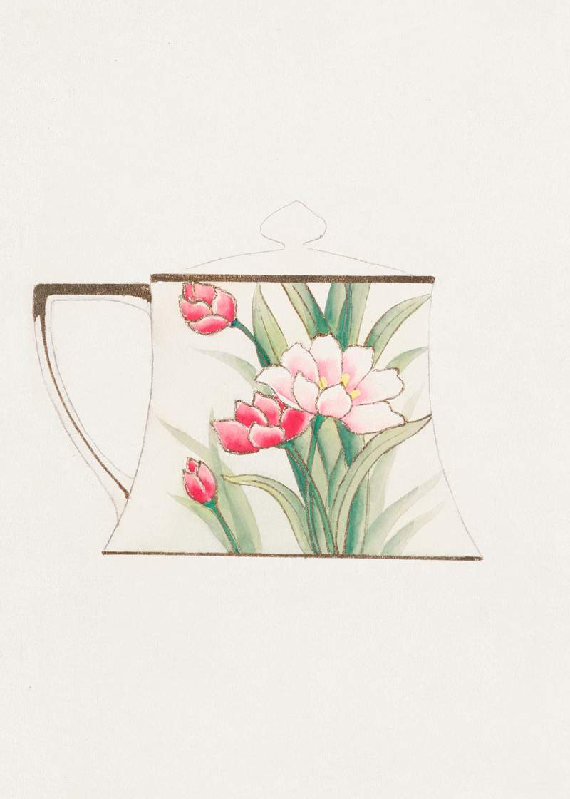 Design for a Sugar Bowl (1880-1910) painting in high resolution by Noritake Factory. Original from The Smithsonian…