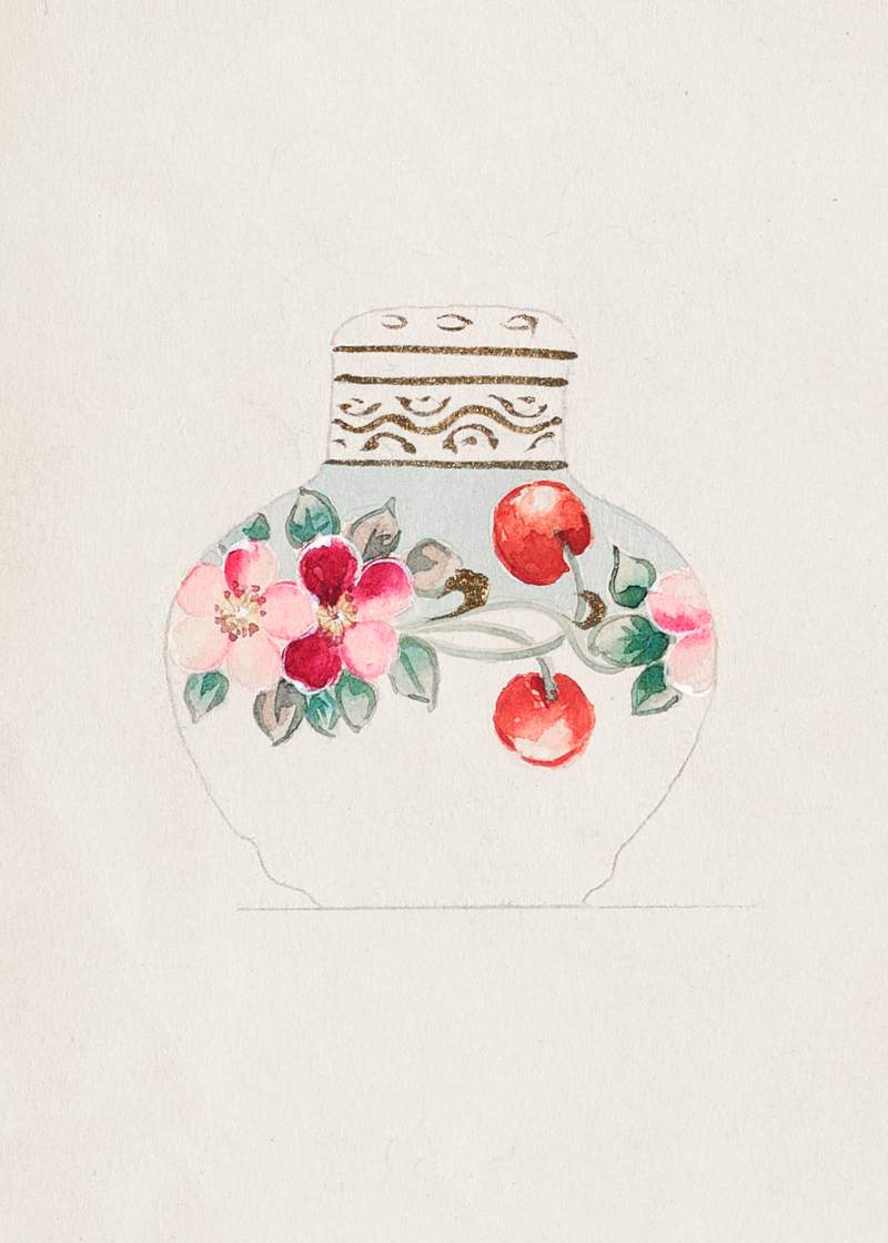 Design for Lidded Jar (1880-1910) painting in high resolution by Noritake Factory. Original from The Smithsonian Institution.…