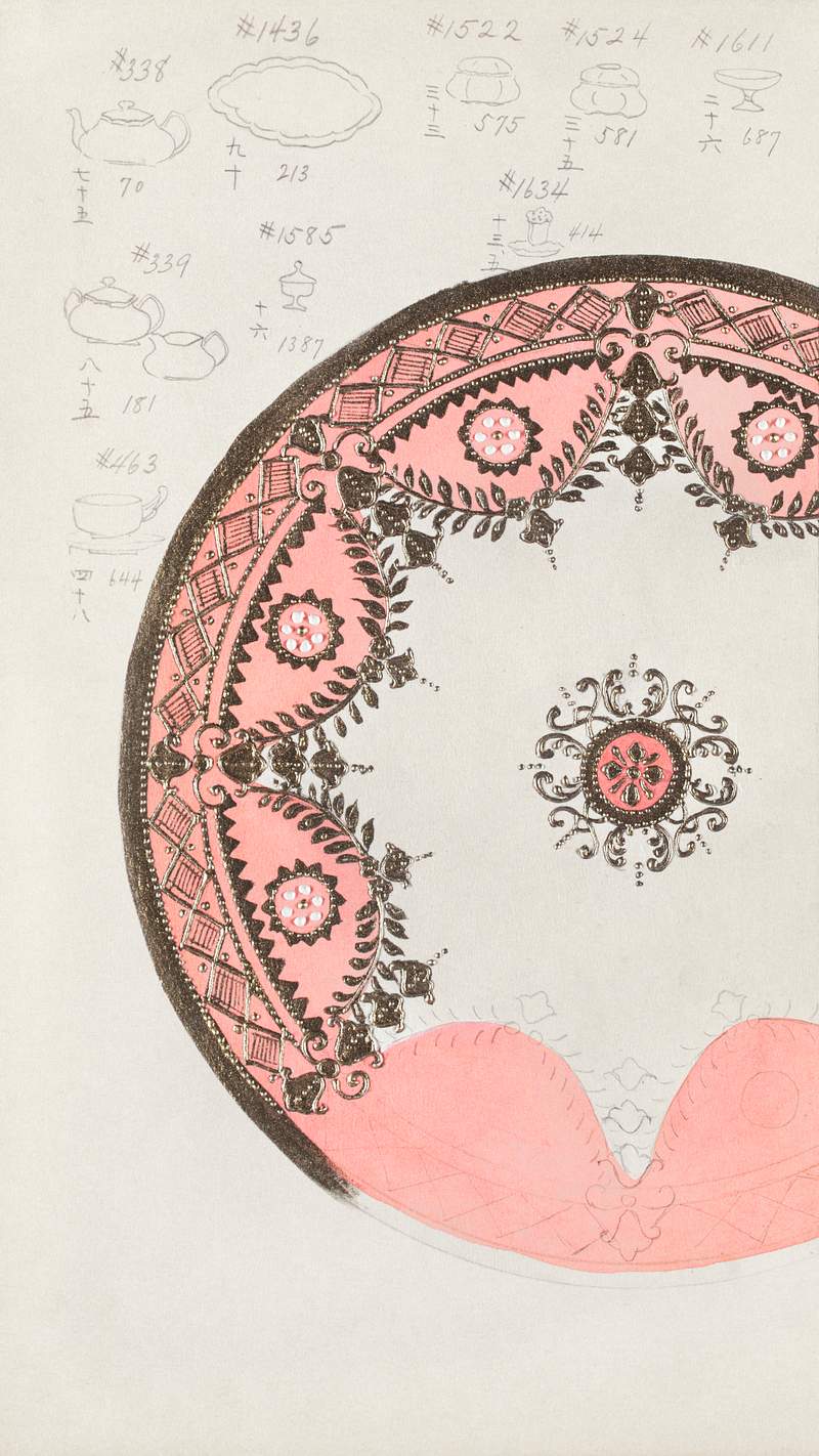 Design for a Plate (1880-1910) painting in high resolution by Noritake Factory. Original from The Smithsonian Institution.…