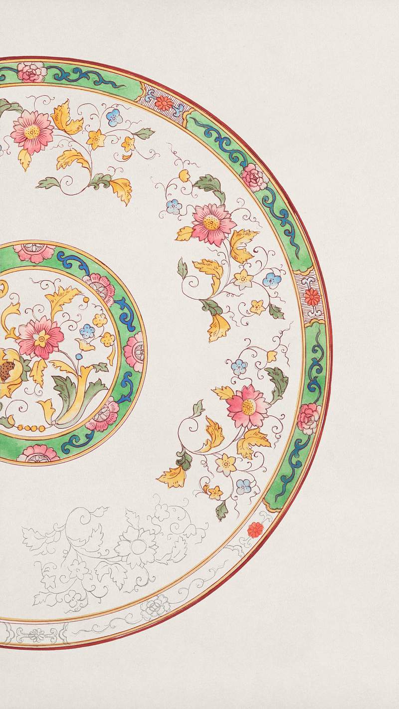 Design for a Plate (1880-1910) painting in high resolution by Noritake Factory. Original from The Smithsonian Institution.…