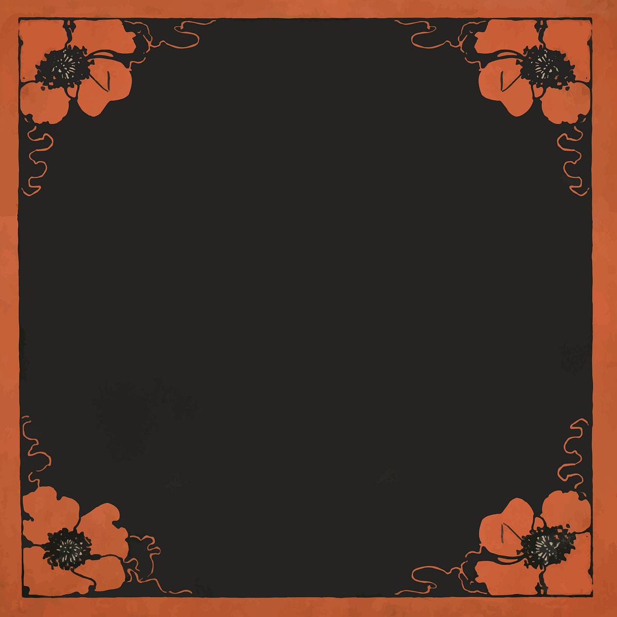 Vintage floral frame vector art nouveau… | Royalty free stock Illustration | High Resolution graphic Vintage floral frame vector art nouveau style, remix from artworks by Ethel Reed