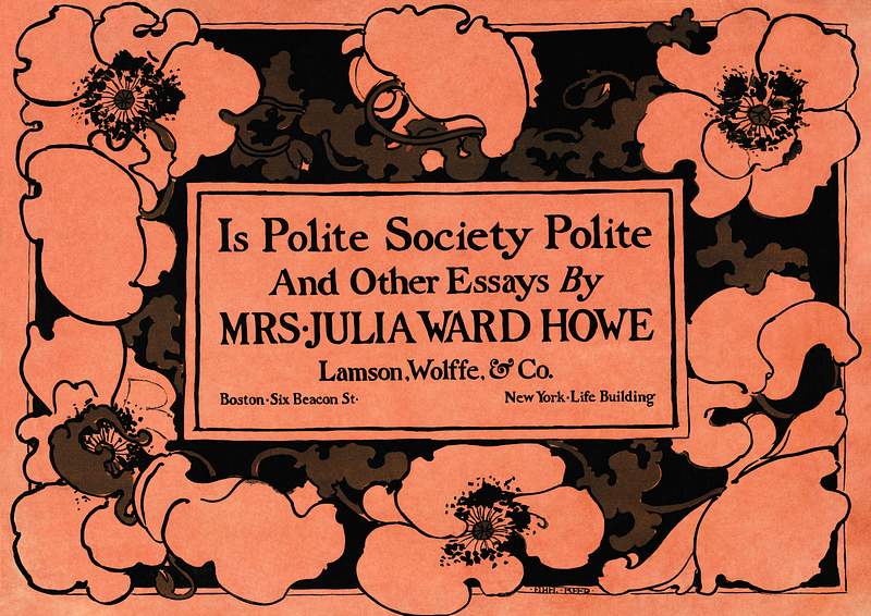 Is Polite Society Polite and Other Essays (1895) illustration of flowers in art nouveau style in high resolution by Ethel…