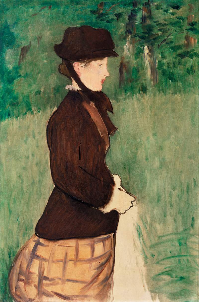 Young Woman in a Garden (Jeune femme dans un jardin), (1879) painting in high resolution by Édouard Manet. Original…