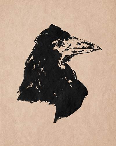 Raven Head (1875) print in high | Free Photo - rawpixel