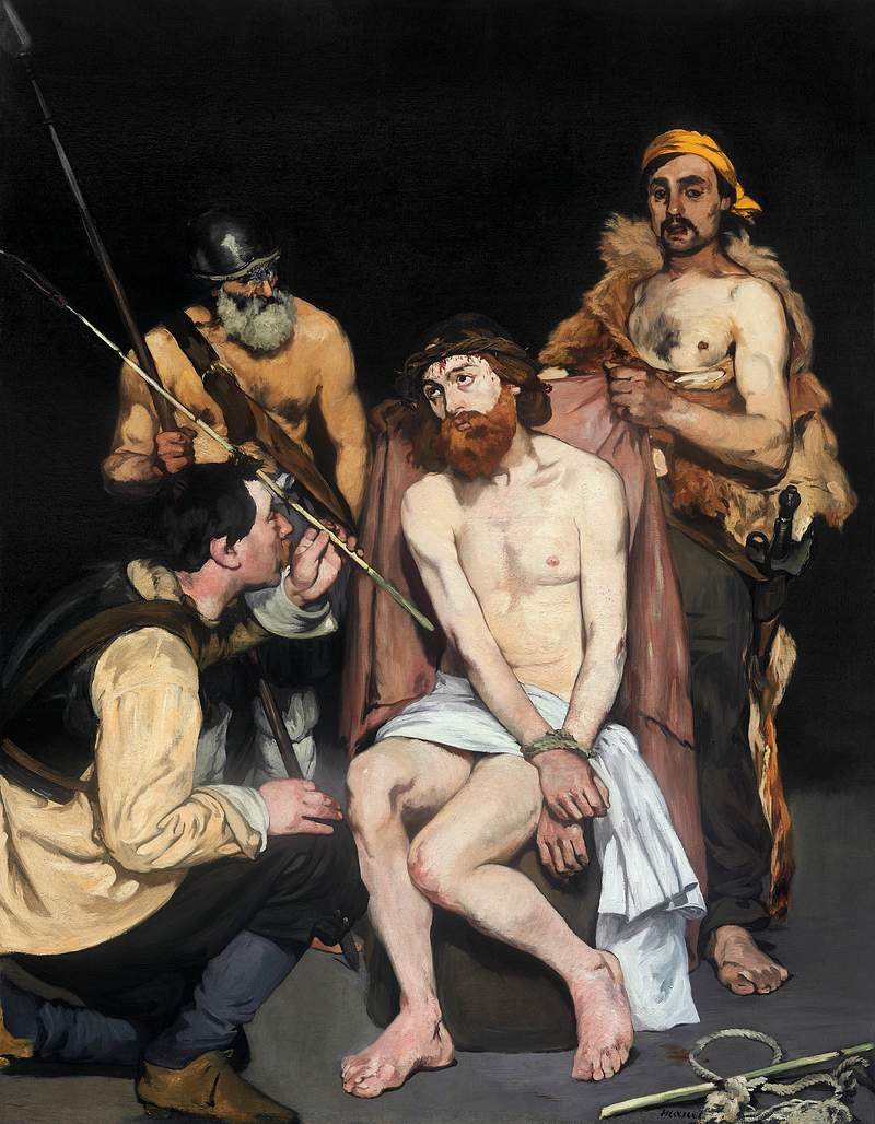 Jesus Mocked by the Soldiers (1865) painting in high resolution by Édouard Manet. Original from The Art Institute of…