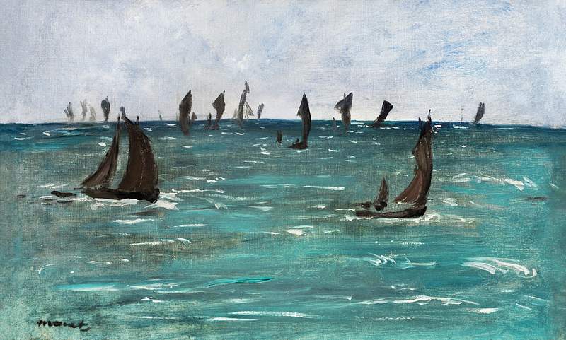 Boats at Berck-sur-Mer (1873) painting in high resolution by Édouard Manet. Original from The Cleveland Museum of Art.…