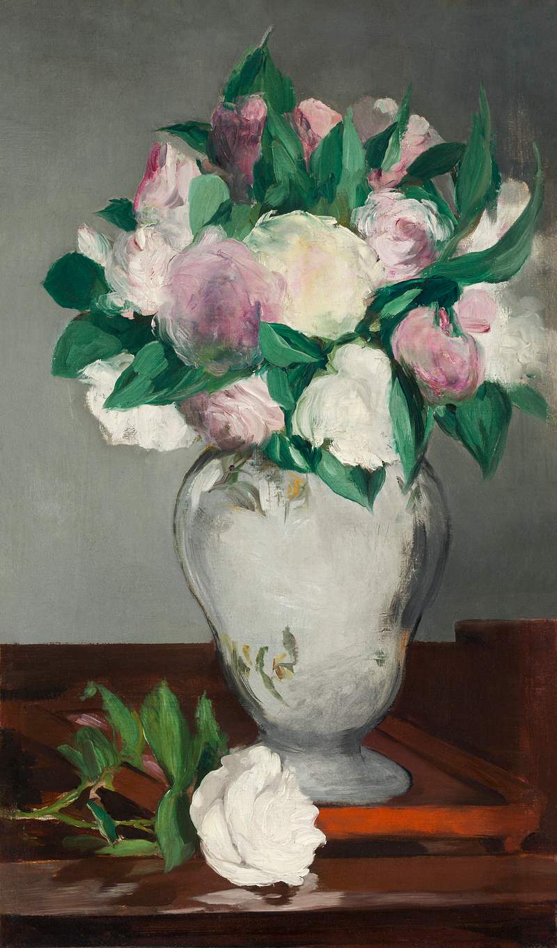 Peonies (1864–65) painting in high resolution by Édouard Manet. Original from The MET. Digitally enhanced by…