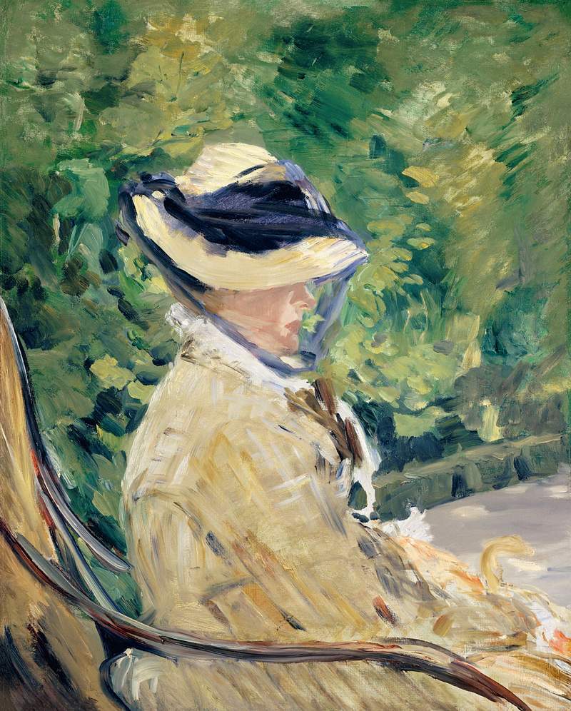 Madame Manet (Suzanne Leenhoff, 1830–1906) at Bellevue (1880) painting in high resolution by Édouard Manet.…