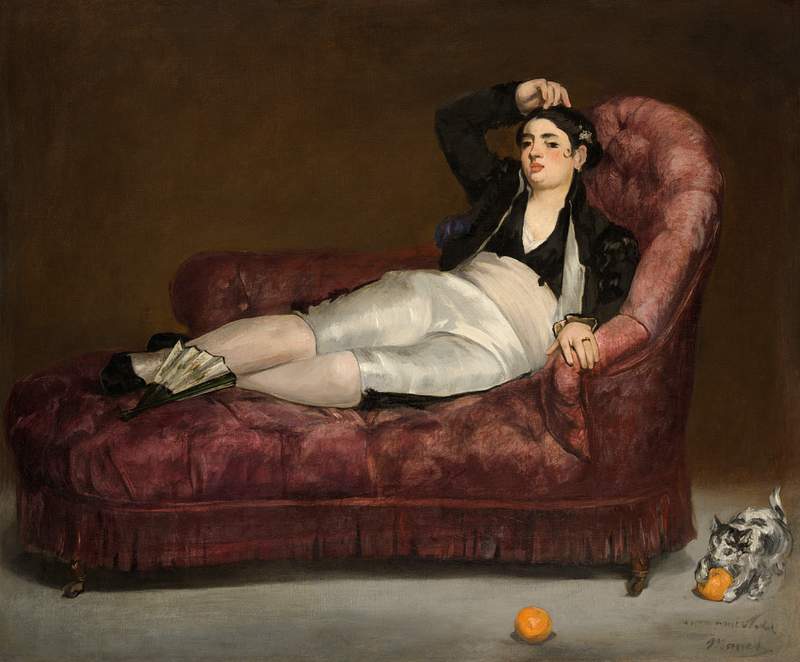 Reclining Young Woman in Spanish Costume (1862–63) painting in high resolution by Édouard Manet. Original from…