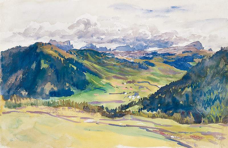 Open Valley, Dolomites (ca. 1913–1914) by John Singer Sargent. Original from The MET Museum. Digitally enhanced by…