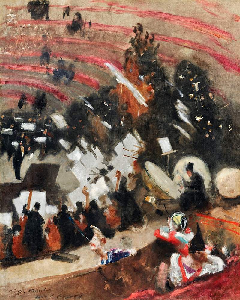 Rehearsal of the Pasdeloup Orchestra at the Cirque d’Hiver (ca. 1879) by John Singer Sargent. Original from The Art…