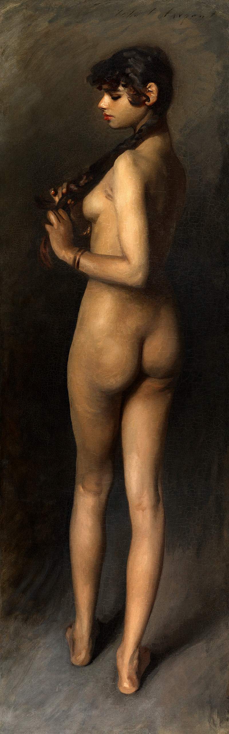 Life Study (Study of an Egyptian Girl) (1891) by John Singer Sargent. Original from The Art Institute of Chicago. Digitally…