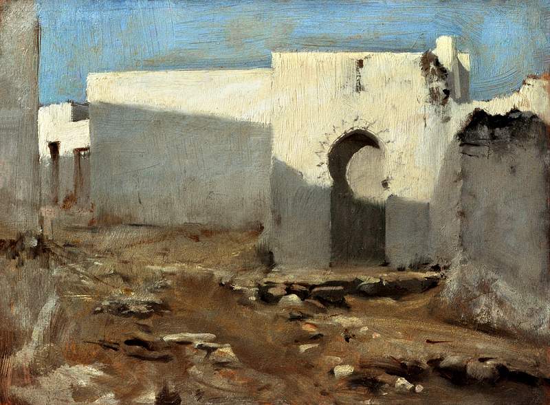 Moorish Buildings in Sunlight (ca. 1879–1880) by John Singer Sargent. Original from The MET Museum. Digitally enhanced…