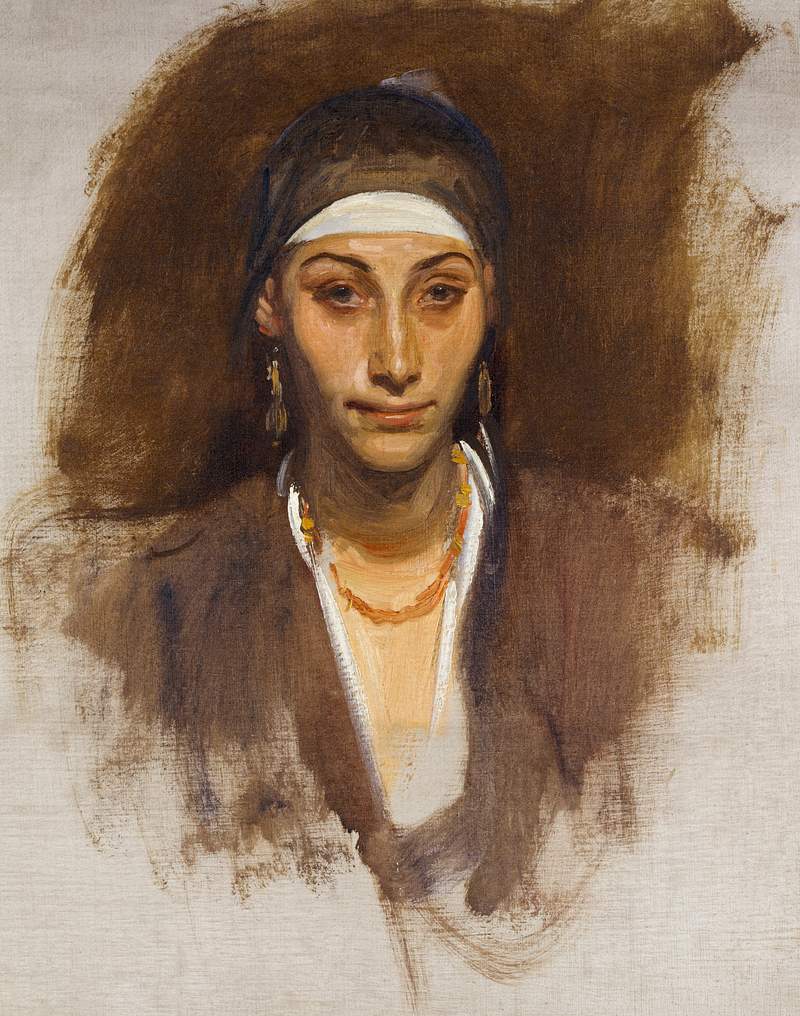 Egyptian Woman with Earrings (ca. 1890–1891) by John Singer Sargent. Original from The MET Museum. Digitally enhanced…