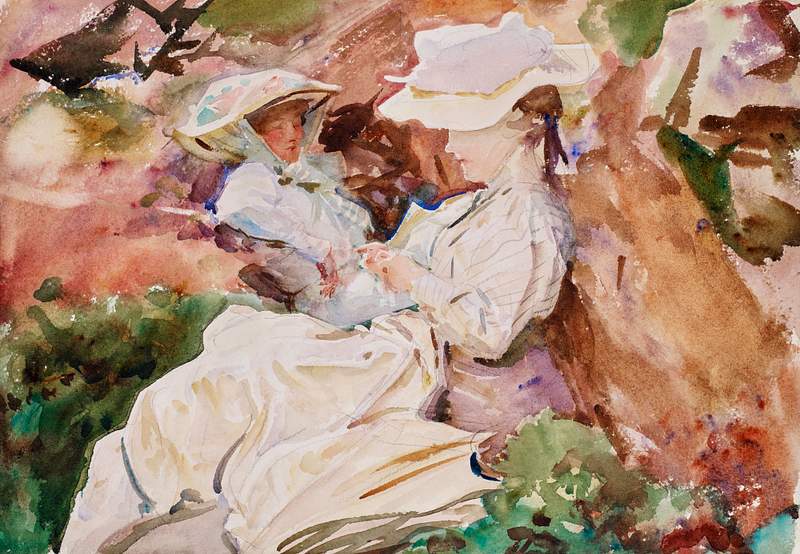 Simplon - Mrs Barnard and her Daughter Dorothy (ca. 1905–1915) by John Singer Sargent. Original from The Birmingham…