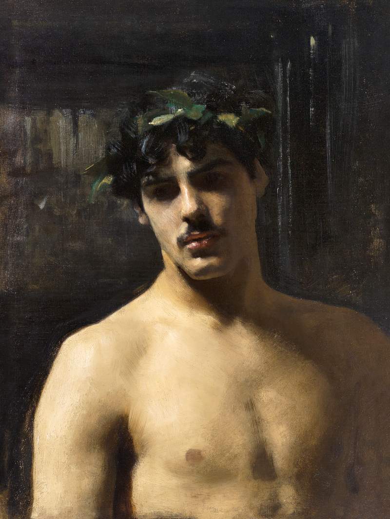 Man Wearing Laurels (ca. 1874–1880) by John Singer Sargent. Original from The Los Angeles County Museum of Art.…