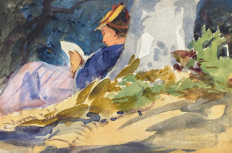Resting (ca. 1880–1890) by John Singer Sargent. Original from The National Gallery of Art. Digitally enhanced by…