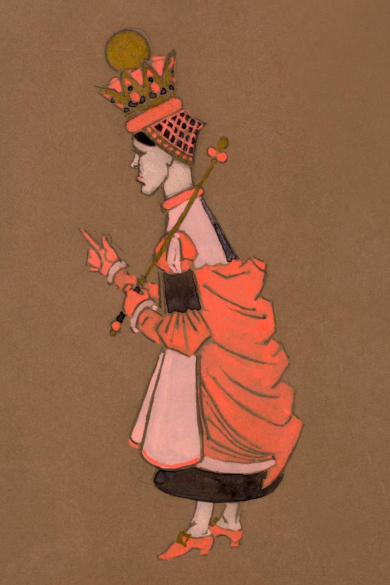Red Queen (1915) Costume Design for Alice in Wonderland in high resolution by William Penhallow Henderson. Original from The Smithsonian. Digitally enhanced by rawpixel. Red Queen (1915) Costume Design for Alice in Wonderland in high resolution by William Penhallow Henderson. Original from The…
