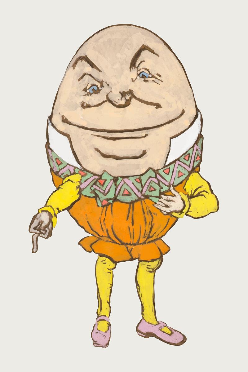 Humpty Dumpty vector illustration from… | Royalty free stock Illustration | High Resolution graphic Humpty Dumpty vector illustration from Alice’s Adventures in Wonderland by Lewis Carroll, remixed from artworks by…
