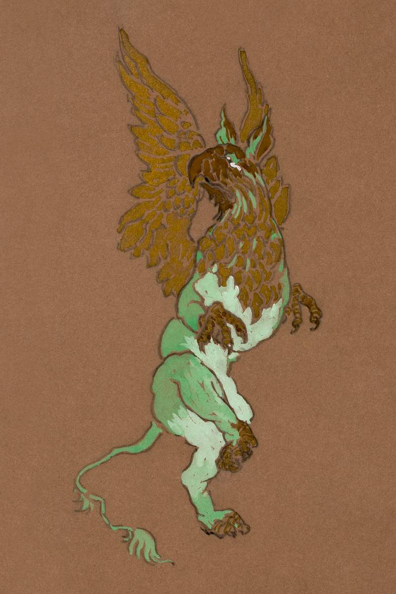 The Gryphon (1915) Costume Design for Alice… | Free public domain illustration The Gryphon (1915) Costume Design for Alice in Wonderland in high resolution by William Penhallow Henderson. Original from…