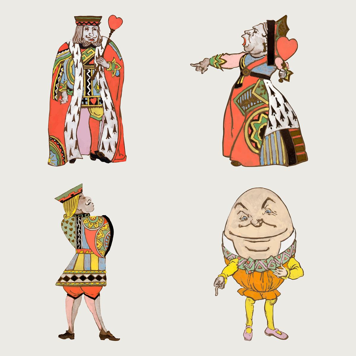 Alice’s Adventures in Wonderland vector… | Royalty free stock Illustration | High Resolution graphic Alice’s Adventures in Wonderland vector by Lewis Carroll, character illustration set, remixed from paintings by William…