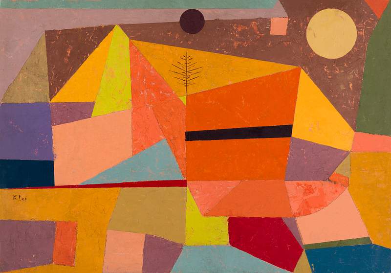 Heitere Gebirgslandschaft (Joyful Mountain Landscape) (1929) by Paul Klee. Original from Yale University Art Gallery.…