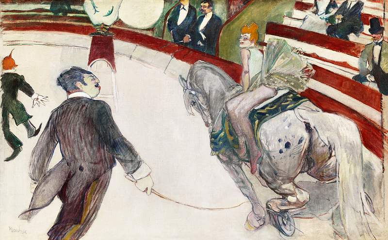 Equestrienne (At the Cirque Fernando) (ca. 1887–1888) painting in high resolution by Henri de Toulouse–Lautrec.…