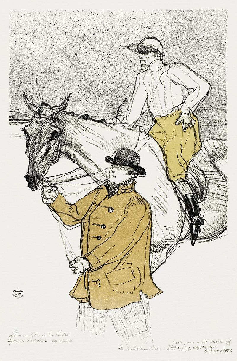 The Jockey Going to the Post (1899) print in high resolution by Henri de Toulouse–Lautrec. Original from The Art…