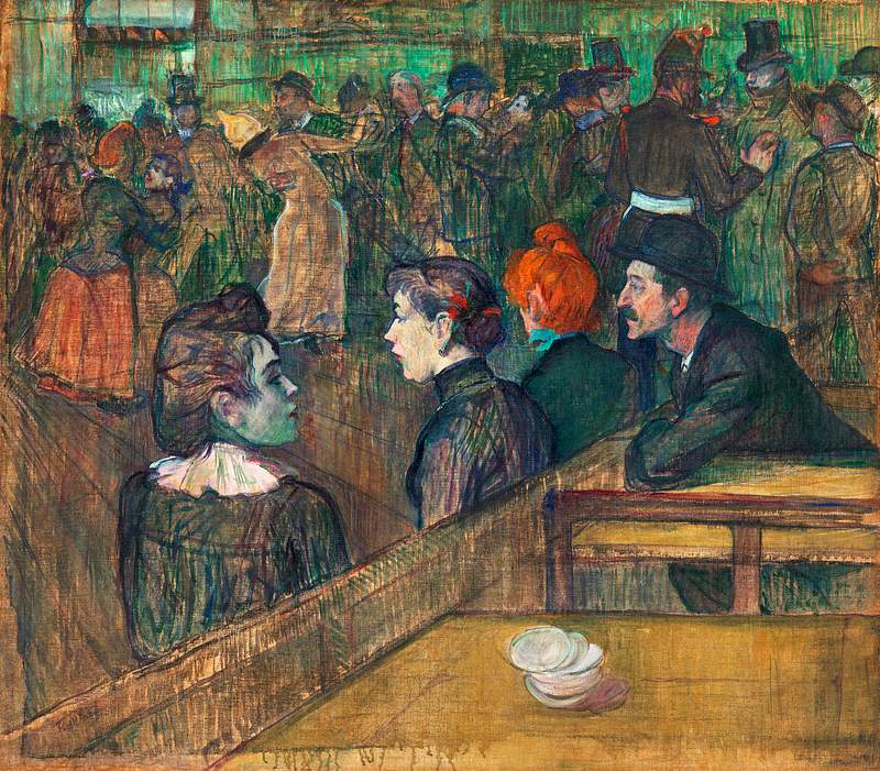 Moulin de la Galette (1889) painting in high resolution by Henri de Toulouse–Lautrec. Original from The Art Institute…