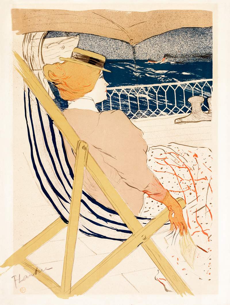 La Passagère du 54 (1896) print in high resolution by Henri de Toulouse–Lautrec. Original from The Cleveland…