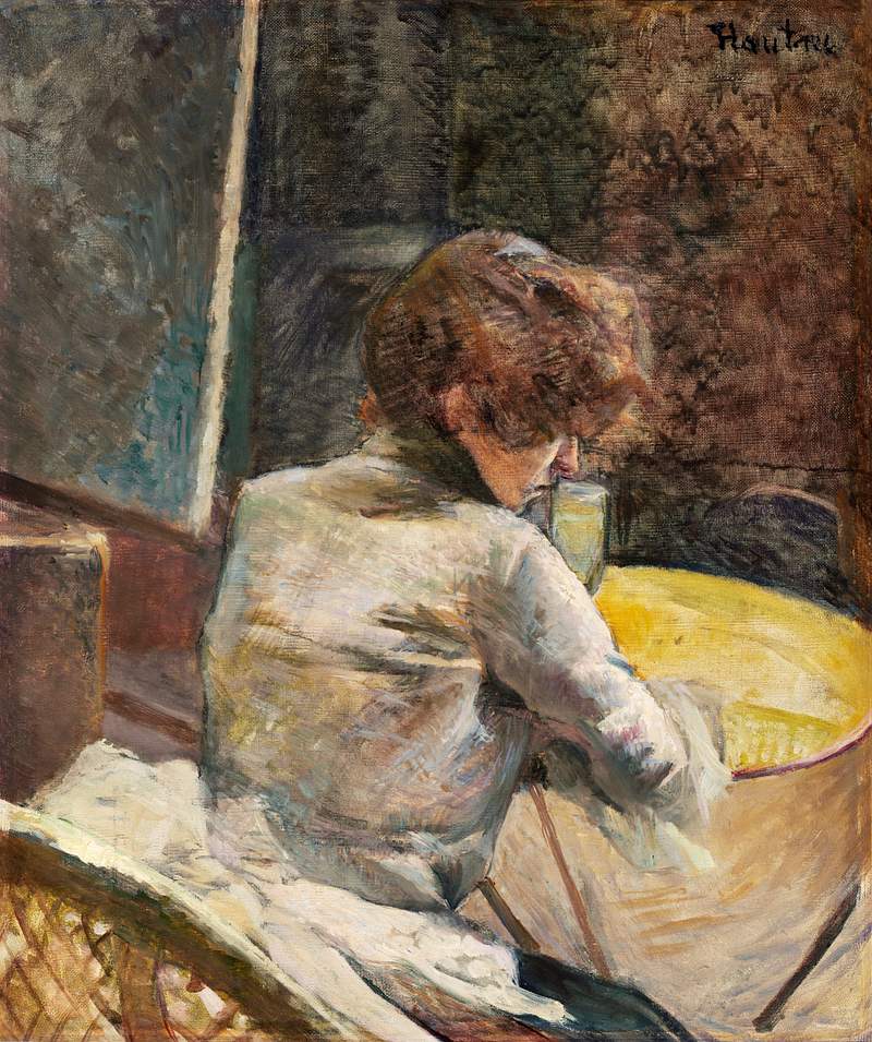 Waiting (ca.1887) painting in high resolution by Henri de Toulouse–Lautrec. Original from The Sterling and Francine…