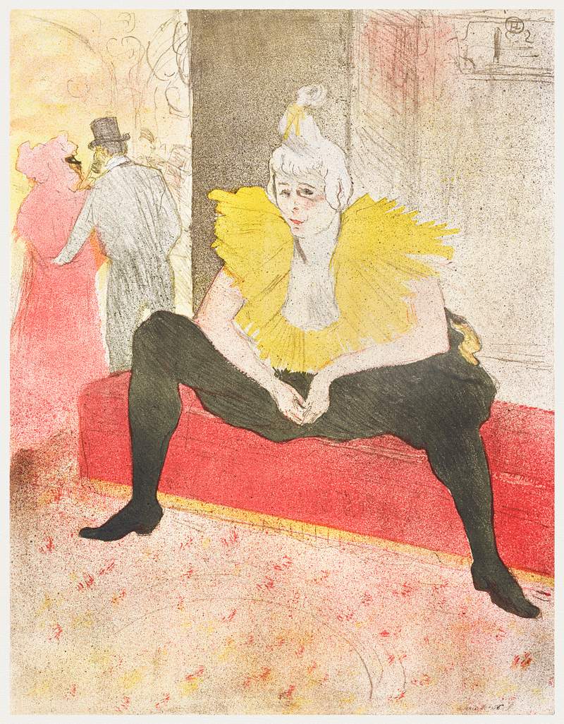 The Seated Clowness (Miss Cha-U-Kao) (1896) print in high resolution by Henri de Toulouse–Lautrec. Original from The…